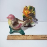 Vintage Ceramic Bird Planter and Statue