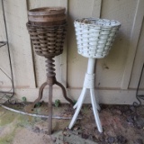 Vintage Basket Plant Stand Set of 2