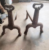 Vintage Cast Iron Andirons