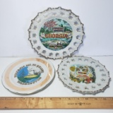 Vintage Ceramic Souvenir Plates, Georgia, Puerto Rico, and Mt St Helens
