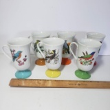 Vintage Mid Century Bird Mugs Set of 6
