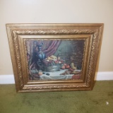 Vintage Gorgeous Fruit Still Life in Ornate Gilt Frame