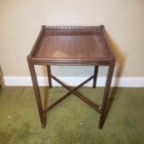Vintage Wood Table with Ornate Edge