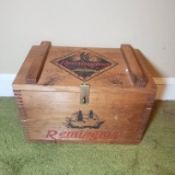 Vintage Wood Remington Country Lockable Ammo Box