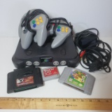 Nintendo 64 With Memory Card, 2 Controllers, and Mario Game