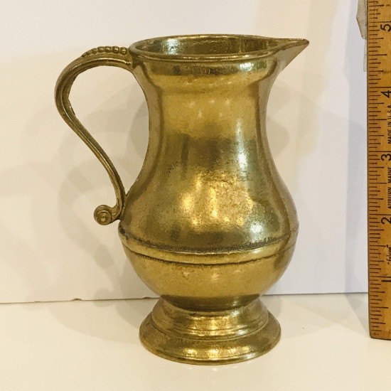 Brass Pitcher Signed “Garanted Massiv Messing Lacared” on Bottom