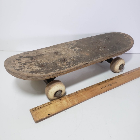 Small Vintage Wood Skateboard