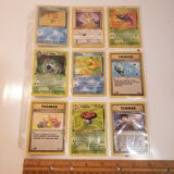 1999 Basic Pokemon Cards, Set of 9