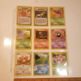 1999 Basic Pokemon Cards, Set of 9