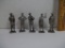 5 Pewter Military Soldiers Figurines 1942 - 1969 Franklin Mint American Military Scupture Collection