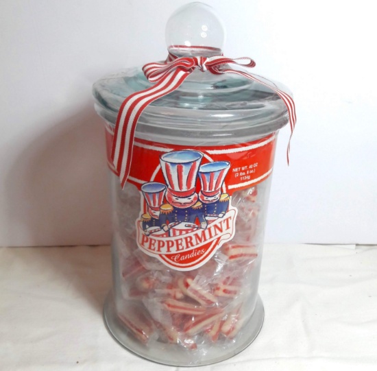 Vintage Store Display Style Glass Candy Jar with Lid