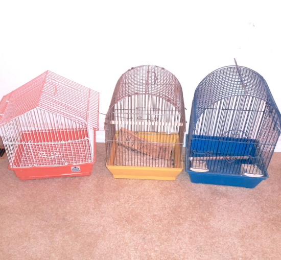 Lot of Three Small Bird - Bird Cages