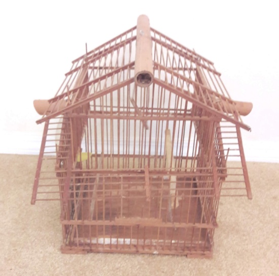 Delicate Decorative Wooden and Bamboo Bird Cage 