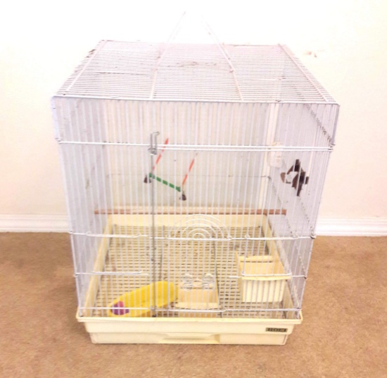 Square Wired Bird Cage For Medium Size Bird