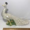 Large Vintage Ceramic Hand Painted Peacock Figurine