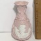 Pretty Pink Embossed Victorian Style Vase