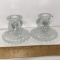 Pair of Pressed Glass Candlesticks