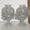 Pair of Pressed Glass Candle Lamps