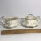 Early Homer Laughlin Creamer & Sugar Set with Floral Pattern