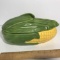 Vintage Hand Painted Corn Shaped Serving Bowl with Lid