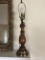 Nice Tall Wooden Lamp with Polished Brass Base