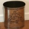 Vintage Metal Trash Can with Ship Scene by Weibro Corp