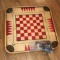 Vintage Wooden Game Board with Pieces