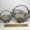 Pair of Silver Plated Baskets with Grape Vine Design