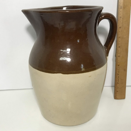 Vintage 10” USA Pottery 3-Tone Pitcher