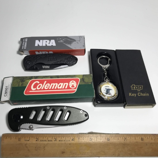 Pair of Pocket Knives & Key Chain