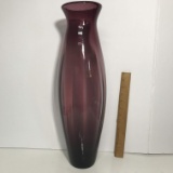 20” Tall Amethyst Glass Vase