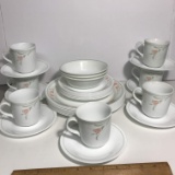 33 pc Corelle by Corning Dinnerware Set with Peach Flowers