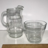 Lemonade Pitcher & Ice Bucket with Etched “B” on Both