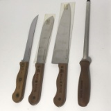 Set of 4 Ekco Forge Knifes & Sharpener