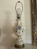 Tall Ceramic Floral Lamp