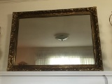 Large Vintage Heavy Mirror with Ornate Gilt Frame