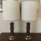 Vintage Tall Wooden Lamps