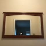 Large Vintage Mirror with Wooden Frame