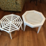 Awesome Pair of Hand Made White Wooden Side Tables