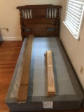 Vintage Wooden Twin Bed with Rails