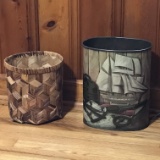 Pair of Trash Cans - One by Weibro Corp.