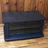 Black Glass Front Flat Screen TV Stand