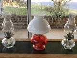 Lot of 3 Vintage Hobnail Glass Lamps