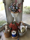 Lot of Misc Artificial Flowers & Planters