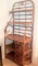 Vintage Rattan Etagere with Wine Storage Rack