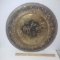 Vintage Large Round Brass Relief Tray