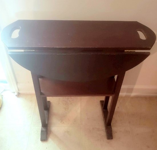 Vintage Wood Drop Leaf Side Table