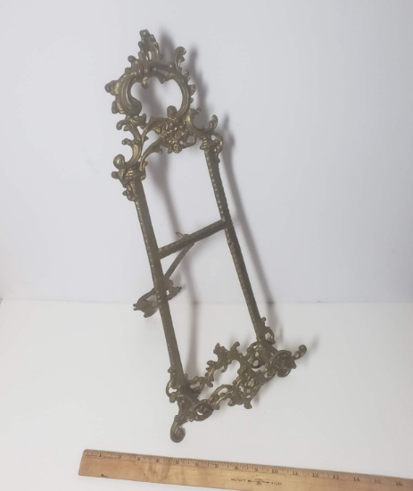 Large Vintage Brass Easel