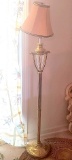 Very Nice Vintage Brass with Glass Floor Lamp