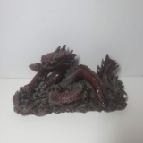 Vintage Red Resin Dragon Statue